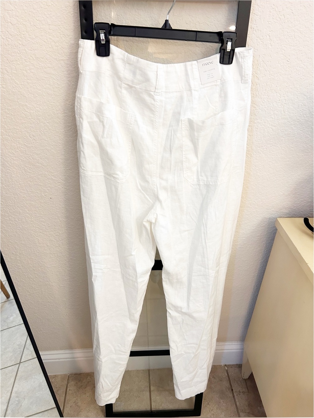 NWT Anthropologie Maeve Colette Linen Stretch Full Length Wide Leg Pants White - Picture 6 of 7